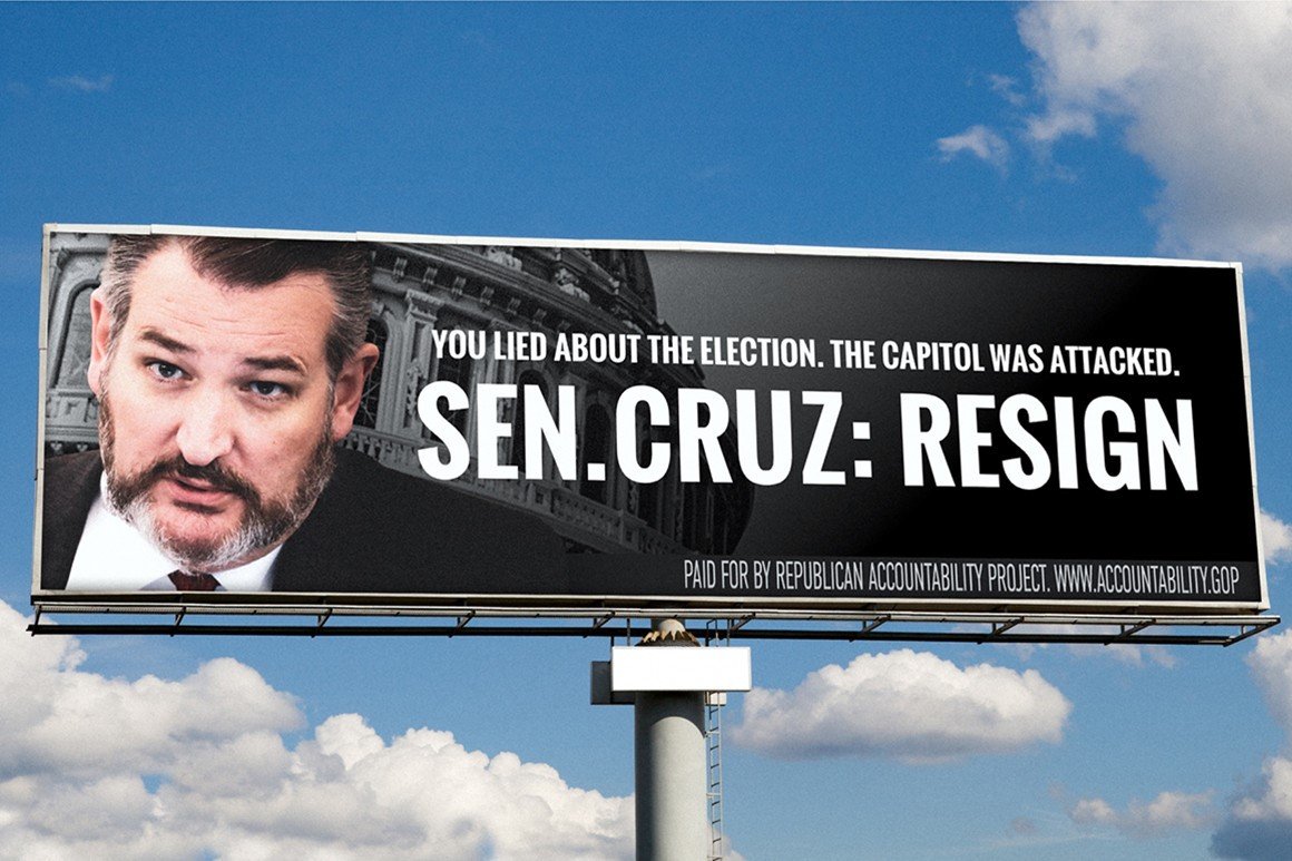 Anti-Trump group launches $1M billboard campaign calling on Cruz, Hawley, McCarthy to resign