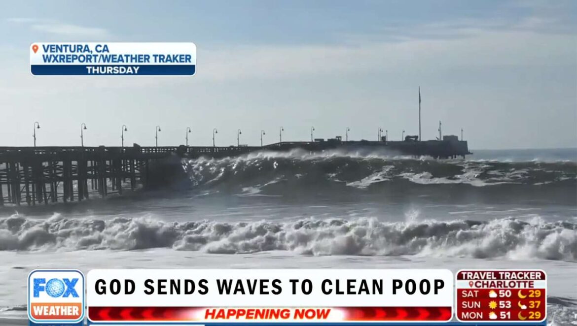 God Sends Giant Waves To Wash Away California Sidewalk Poop