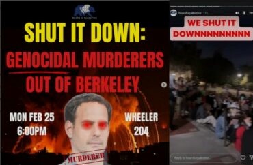 UC Berkeley pledges criminal prosecution of pro-Palestinian rioters who shut down event